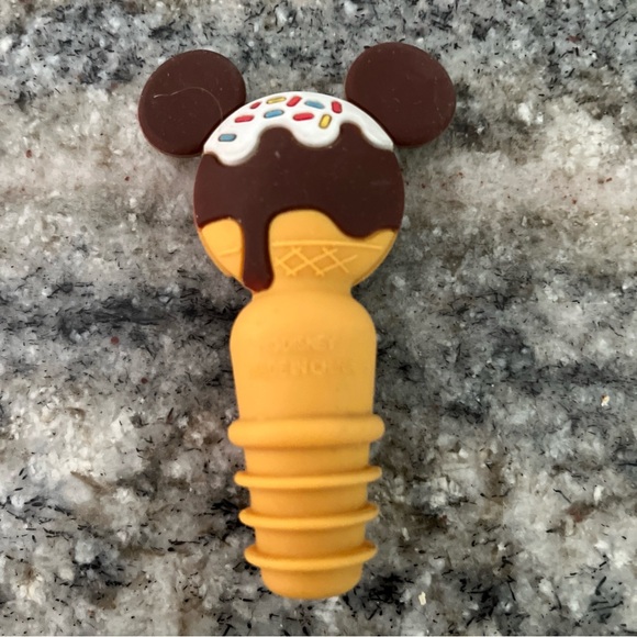 Disney Bottle Stopper Set of 2 Mickey and Minnie Ice Cream Park Snack Icon Wine - Picture 4 of 6